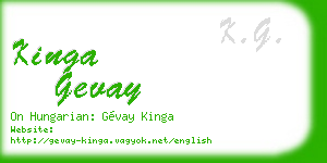 kinga gevay business card