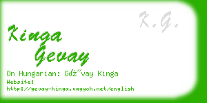 kinga gevay business card